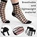 Psiriol 5Pairs Sheer Ankle Socks, Checkered Dot Striped Plaid Ankle Black See Through Socks, Cute Summer Transparent Casual Crew Socks for Women