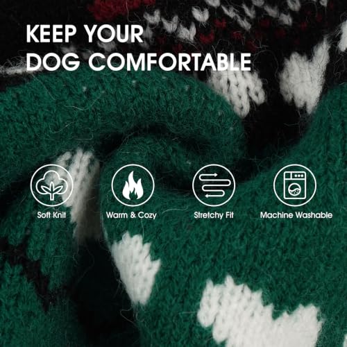 Image of IECOii Warm Dog Sweater, Turtleneck Knitted Winter Clothes for Cold Weather