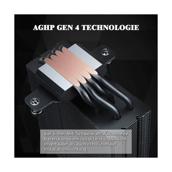 Thermalright Assassin Spirit 120 EVO DARK TL-E12B V2 PWM Enfriador de CPU con tubos de calor 4 x 6 mm, 156 mm de alto, para Intel 1700/1150/1151/1200, AM4 AM5, LGA17XX - Image 3