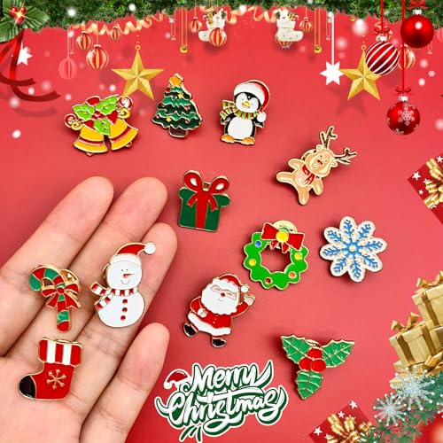 Image of Holiday Enamel Pin Bulk Lapel Pins Gift for Women Men Backpack Hat Jacket Clothes Decor