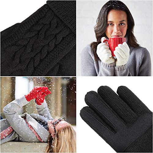 Buy Isotoner Women's Smartouch Solid Triple Cable Knit Palm Glove with