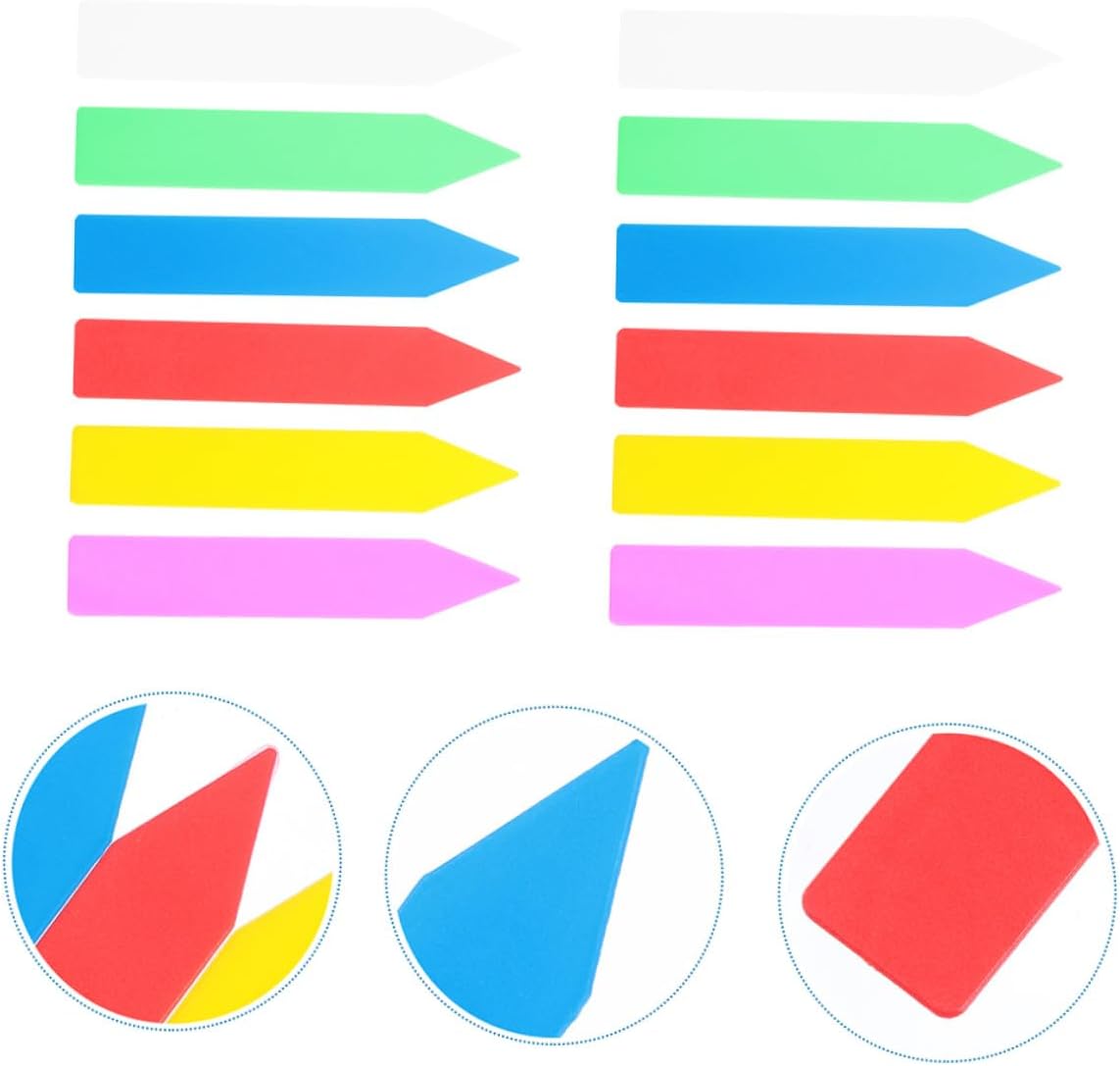 VILLCASE 600pcs Plastic Plant Labels Stakes Nursery Garden Markers for Flowers and Vegetables, Waterproof Small Garden Stake Tags 10x1.8cm Multicolor Assortment for Outdoor Plant