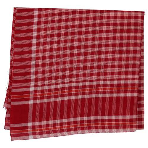 Image of Cotton Bath Towel | Soft, Thin & Lightweight Premium Handloom Gamcha | Quick-Dry, Highly Absorbent | Large Size 180 x 90 cm (72 x 36 Inches) | Color : Red | 1 Piece |