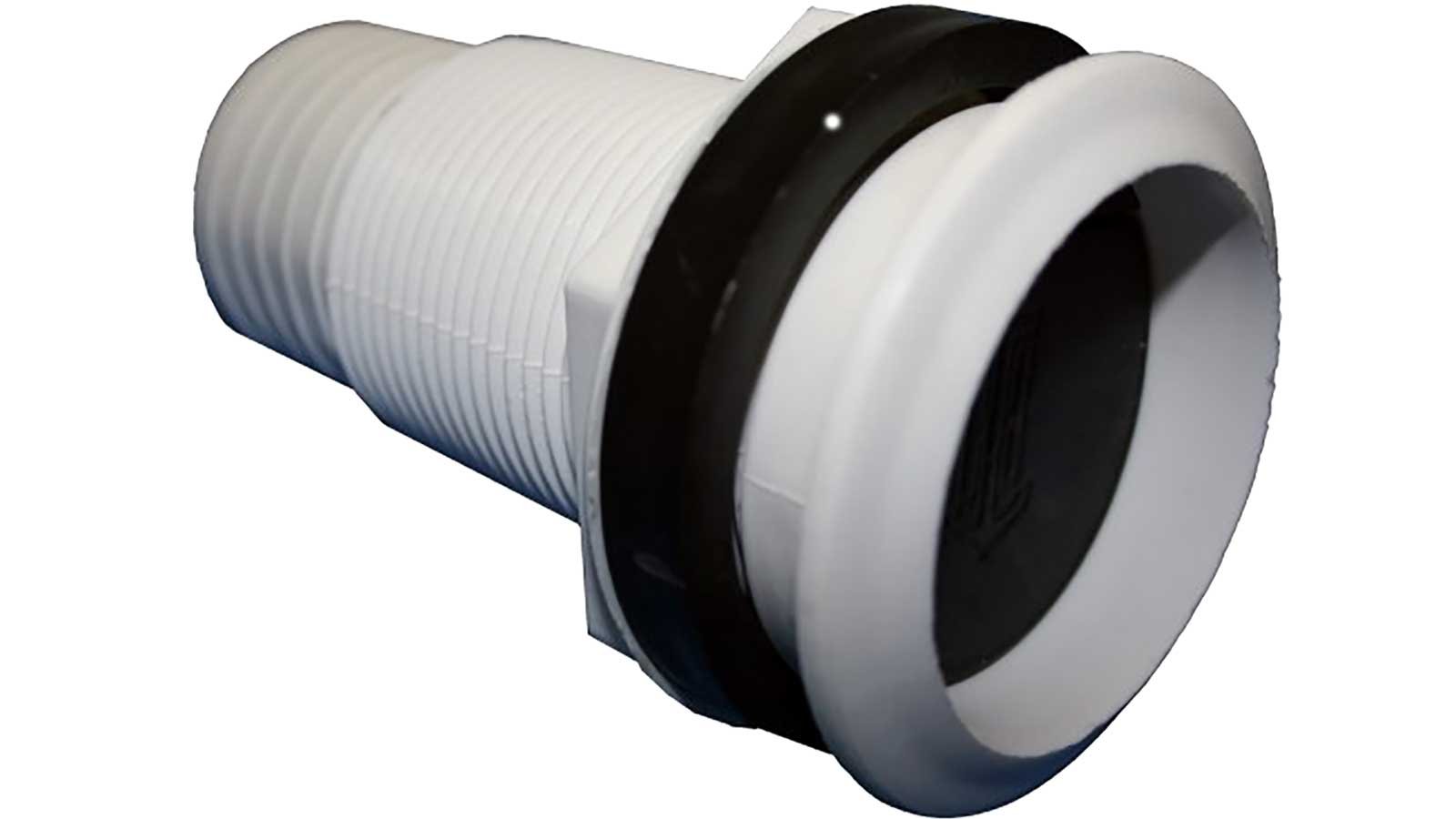 T-H Marine 2.5" White Thru-Hull Scupper - Boat Drain Fitting Marine Grade
