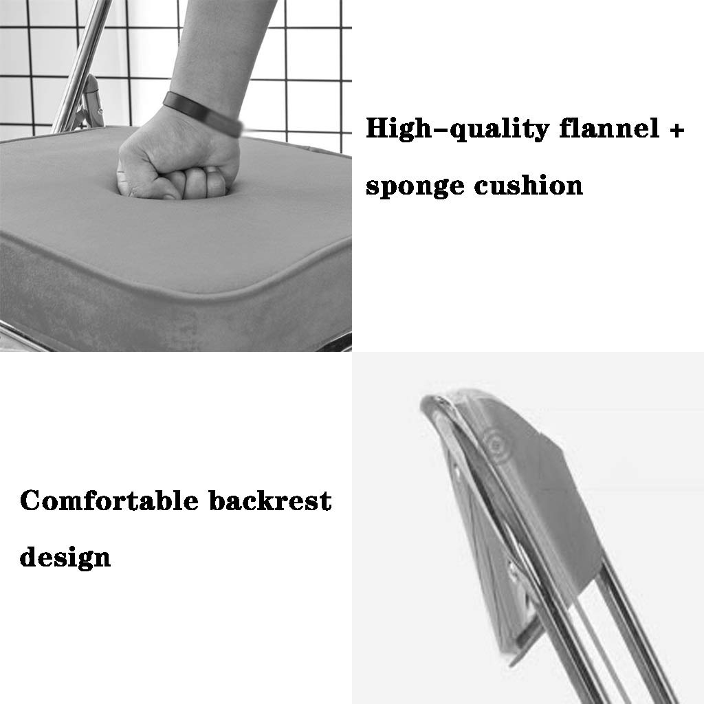 Chaise pliante d'intérieur de luxe – Chaise épaisse avec dossier en flanelle avec coussin pour restaurant et salon – Chaise de visiteur portable et confortable – Charge maximale de 150 kg