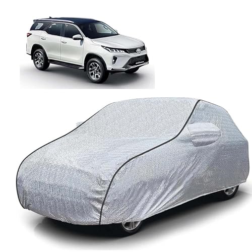 Image of Sulfar 100% Waterproof Car Body Cover Compatible with Mirror for Toyota Legender (Triple Stitched, Full Bottom Elastic, Magic Silver with Black Piping)