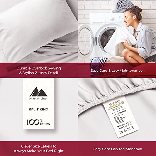 Mayfair Linen Queen/Full Duvet Cover, 800 Thread Count Sateen 3 Pc Egyptian Cotton Duvet Cover Set, 100% Pure Cotton Comforter Cover, 2 Pillow Shams, Zipper Closure, 7 Corner Ties - (Taupe) #TOP5