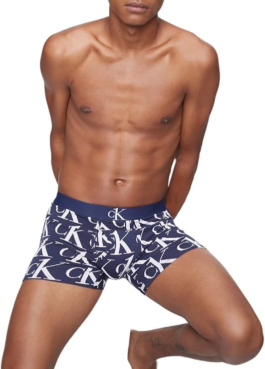 Calvin Klein Men's CK ONE Microfiber Boxer Brief (US, Alpha, Large, Regular, Regular, Blue Shadow Logo)4