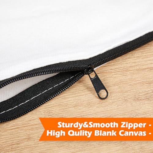Image of Frienda 50 Pcs Canvas Zipper Pouch Bulk Gift Small Blank Pouch Makeup Bag Cosmetic Toiletry Bag Appreciation Gift for DIY Craft Projects Employee Coworkers Staff Team(White with Colorful Zipper)
