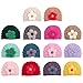 Thereisno Baby Warm Flower Knitted Hat Cute Floral Knitting Woolen Yarn Hat Girls Cap Breatable Bonnet Fashion Headwear