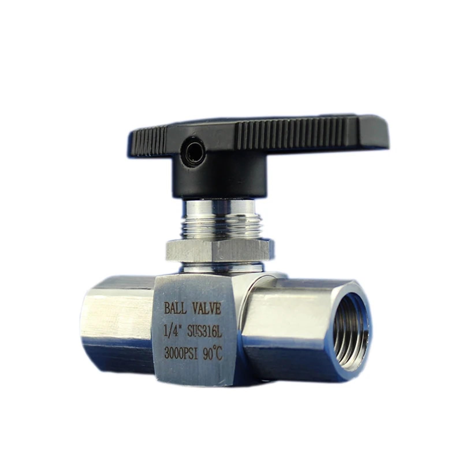 Robinet à boisseau sphérique taraudé inox manomètre haute pression BSP