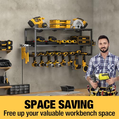 Yyrheavydutypowertoolorganizerwithchargingstationcordlessdrillhangerstoragerackbatterytoolsholderwallmountshelfforgarage32inchequippedwithsurgeprotectionpowerstrip Urban Country Home Decor Yyr heavy duty power tool organizer with charging station cordless drill hanger storage rack battery tools holder wall mount shelf for garage 32 inch equipped with surge protection power strip urban country home decor