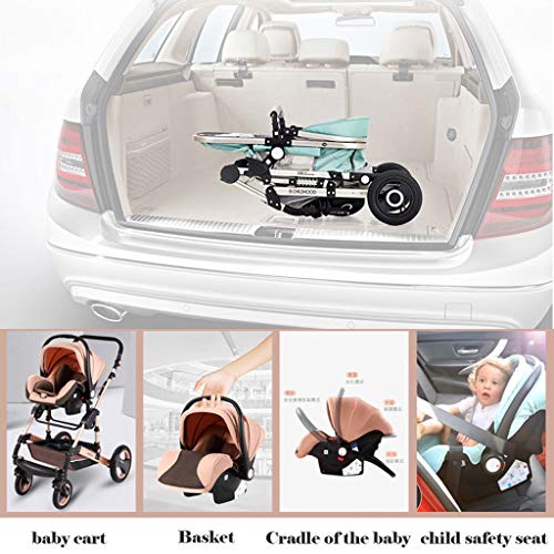 Opvouwbare 3 In 1 Kinderwagen, High View Baby Wandelwagen Kinderwagens Voor Pasgeboren Baby's, Multifunctionele En… - Afbeelding 4