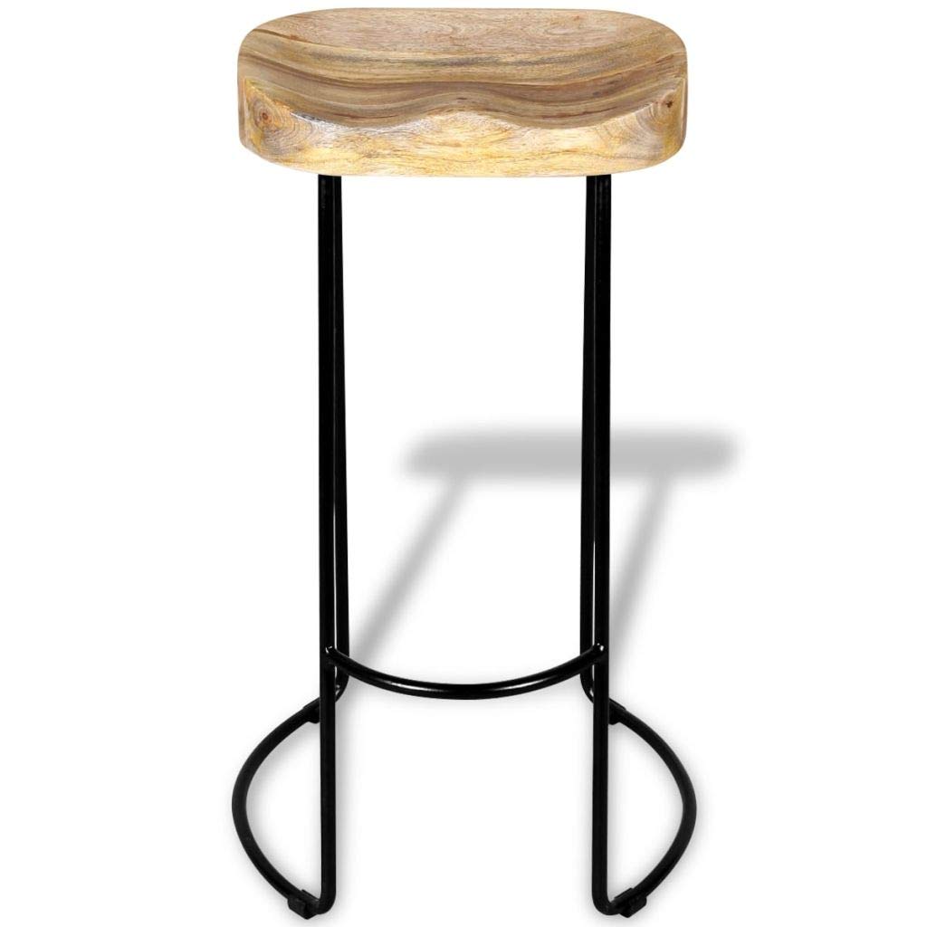Taburetes de Cocina 2 Unidades Madera Maciza de Mango Taburetes Bajos Cocina