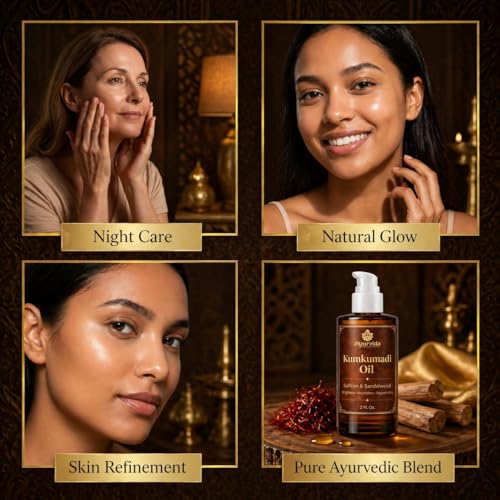 Image of Kumkumadi Face Oil | Ayurvedic Kumkumadi Tailam for Brightening, Dark Spots, Pigmentation & Anti-Aging | Ancient Ayurvedic Recipe - 60 ml