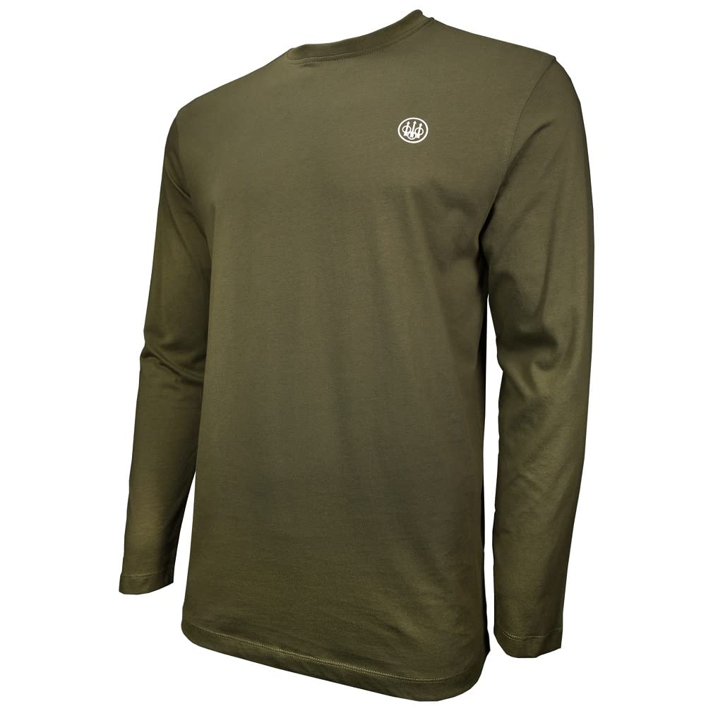 BERETTA T-Shirt da Uomo in Cotone A Maniche Lunghe Vintage con Logo USA Maglietta