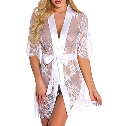 Robe transparente de nuit sexy et nuisette lingerie fine pour femme