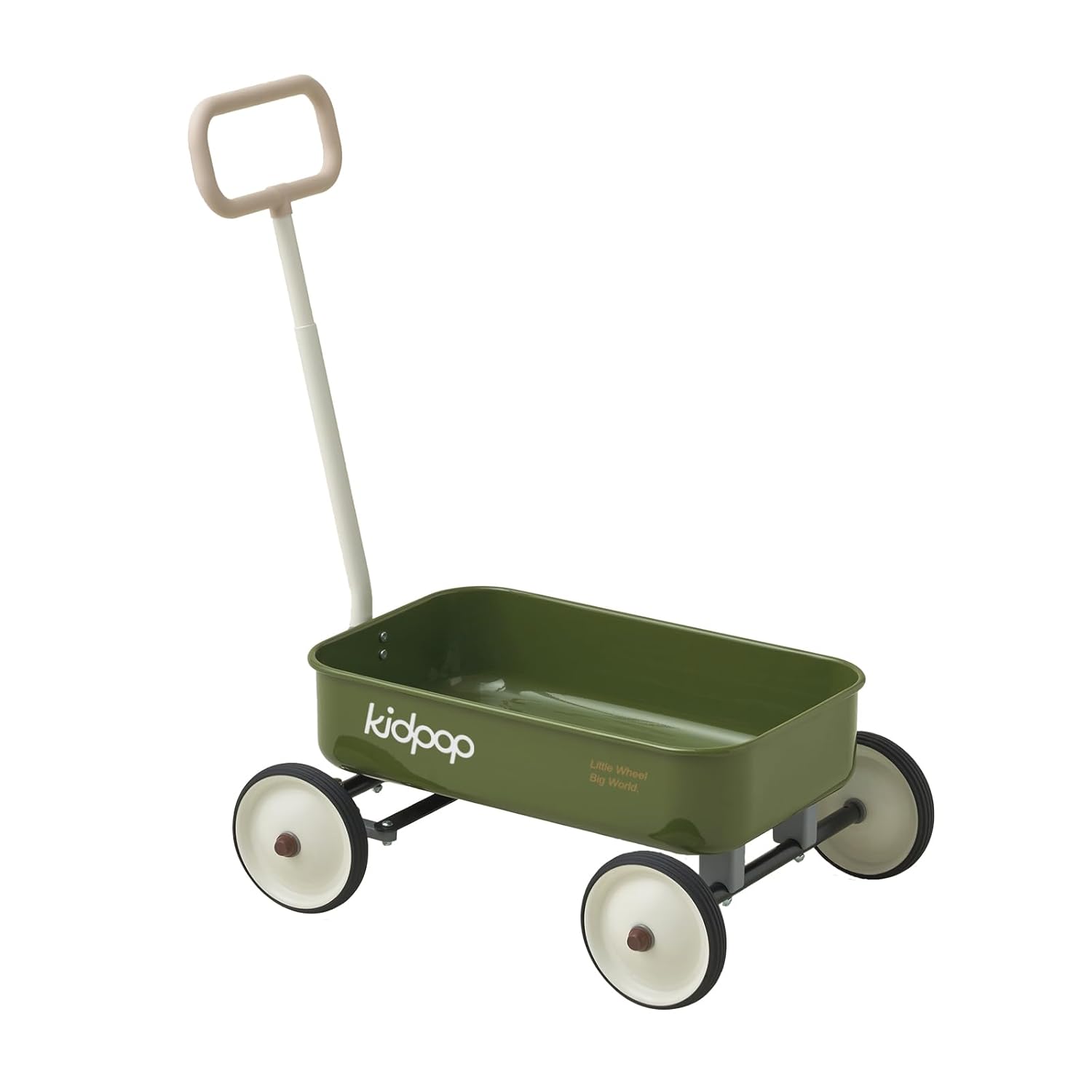Kidpop PULA-Wild 2-in-1 Toddler Pull-Along Wagon & Push Walker - Adjustable Handlebar, Safe Design for Ages 2.5-8, Max 33 lbs (Green)