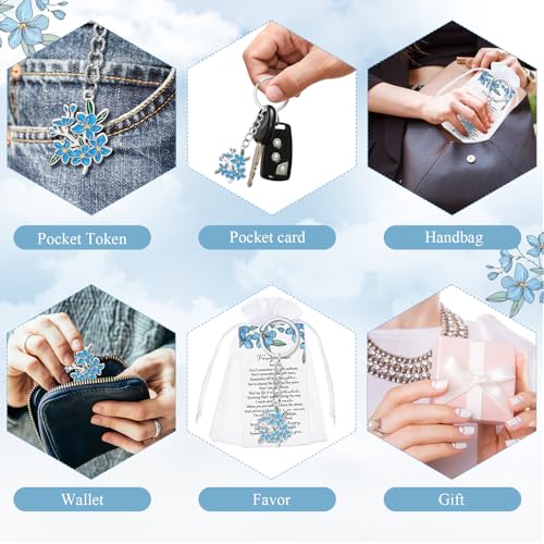 Ecally 20 Sets Funeral Favors for Guest Celebration of Life Keychains Memorial Service Sympathy Gifts for Family Church Decoration (Forget Me Not) by Ecally - Used condition - Image 5