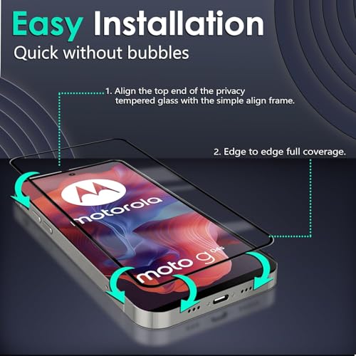 Image of Edge To Edge Screen Protector Tempered Glass For Moto G04s / Motorola G04s With Easy Installation Kit