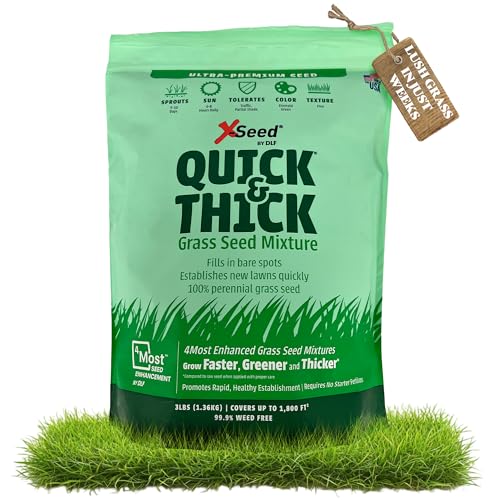 X-Seed Ultra Premium Quick and Thick Lawn Seed Mixture – Rapid Germination for Any Lawn, Dense...