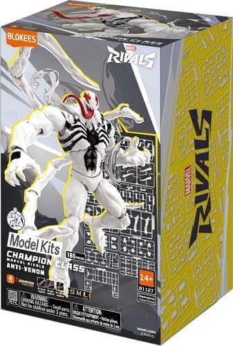 BLOKEES Champion Class CC15 Marvel Rivals Anti-Venom Model Kit — Snap-Together Poseable Figure — No Glue, Paint, Tools or Cutting Required — Pre-Painted Collectible — Ages 14+