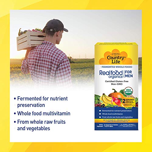 Country Life Realfood Organics Men's Daily Nutrition - 120 Tablets - Easy To Swallow - Wholefood Multi-Vitamin #TOP3