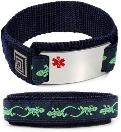 IdTagsonline ALLERGIC TO CODEINE Medical ID Alert Bracelet with Lizard Adjustable Wristband (Hooks and Loops).