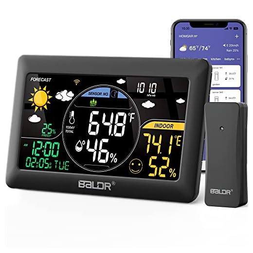 BALDR WiFi Weather Station, Smart Wireless Indoor Outdoor Thermometer with App and Accurate Real-time Forecast (One Wireless Temperature Sensor Include)