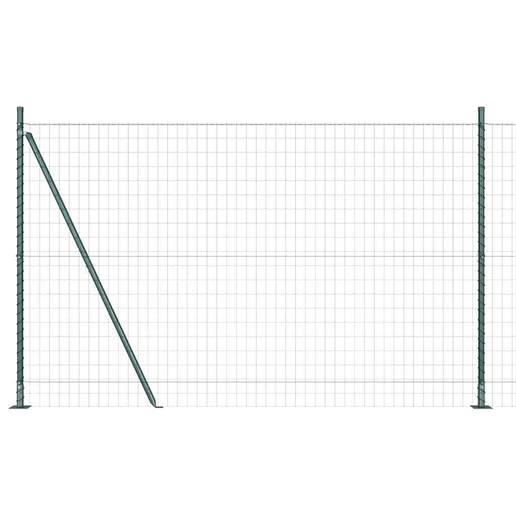 Garden Fence Panel with Posts Green 1.6 x 10 m Steel PVC Outdoor Boundary Kit Weather Resistant for Patio Dog Pet Enclosure Customizable Setup Modern Privacy Fence