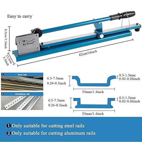 Ręczne narzędzie do cięcia szyn DIN – maszyna do cięcia stołu z linijką 50 cm do aluminium szczelinowego 35 mm – idealna do precyzyjnych instalacji elektrycznych