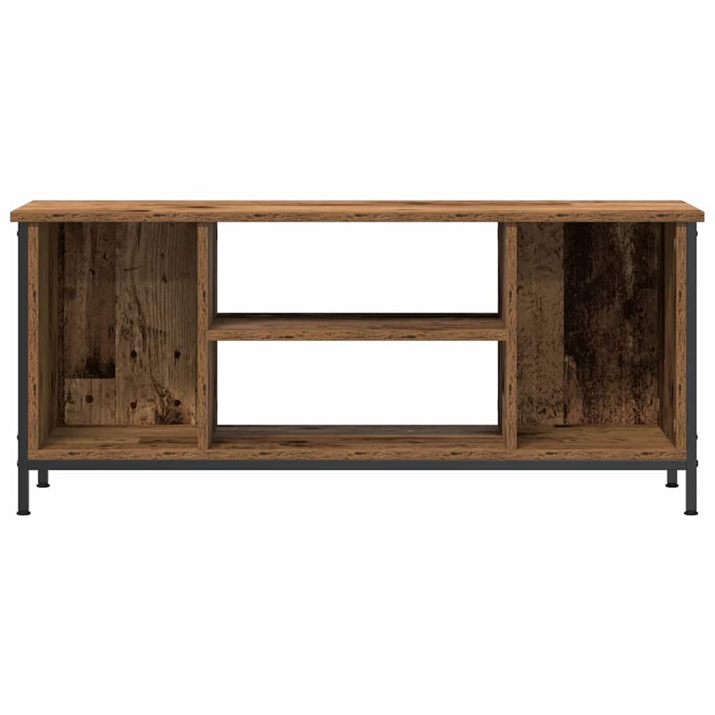 Szafka pod telewizor z drewna starego drewna, 102 x 35 x 45 cm, z regałem, miejscem do przechowywania i półką, nowoczesny szafka do salonu, kredens, komoda, szafa, kanał kablowy, multimedia