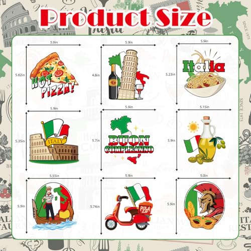 Image of Italian Themed Party Decorations - 9 Pcs Italian Party Decorations Honeycomb Centerpieces for Tables, Flag Red White and Green Italian Birthday Party Supplies