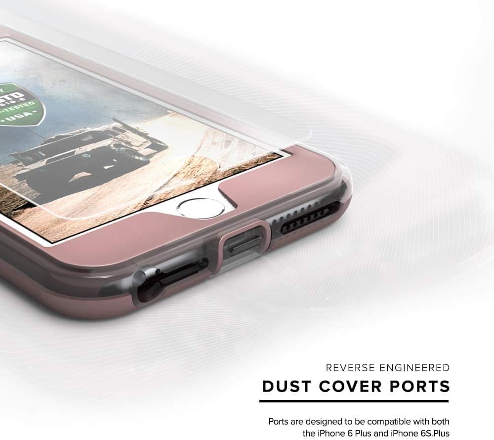 Zizo ION Series for iPhone 8 Plus Case Military Grade Drop Tested with Tempered Glass Screen Protector iPhone 7 Plus 6s Plus Rosegold Clear