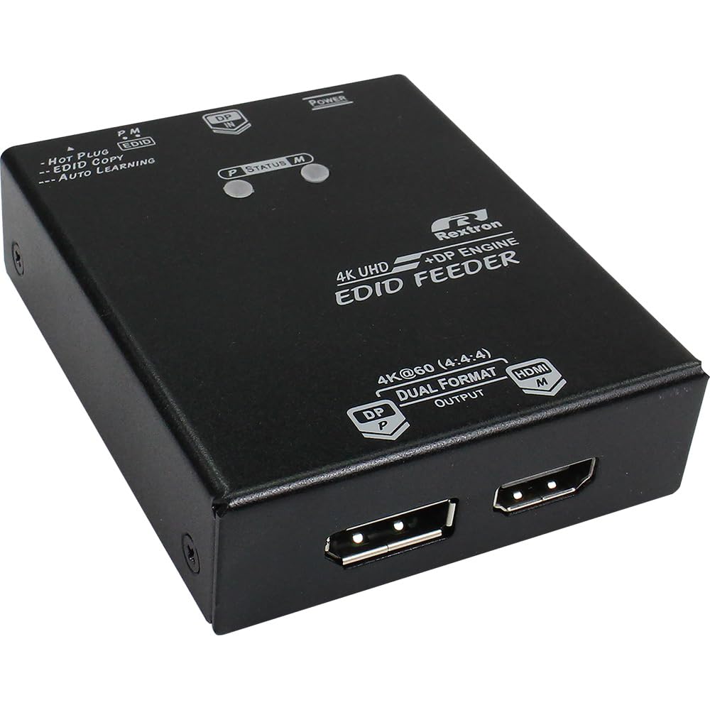 VDDC-462DPM Chargeur DisplayPort 1.2 EDID avec fonction répartiteur, copie, émulateur, gestion des fantômes, 4K @ 60 Hz, HDCP 2.2/1.4, 2 modes personnalisés, alimenté par USB, compatible avec