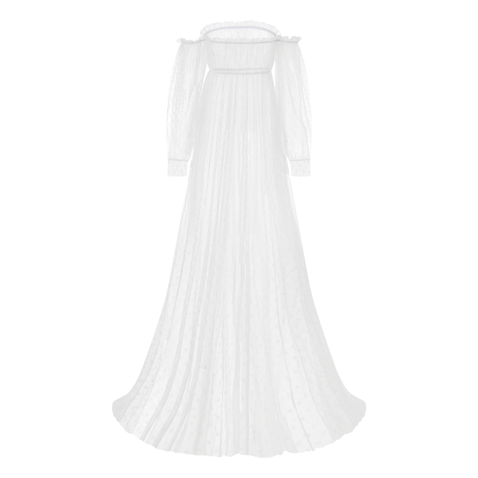 Loalirando Vestido de Embarazo Transparente de Malla de Manga Larga Vestido de Maternidad Foto Shooting