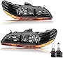 BRYGHT Headlight Assembly Fit for 1998 1999 2000 2001 2002 Honda Accord Passenger and Driver Side (Bulbs Included)