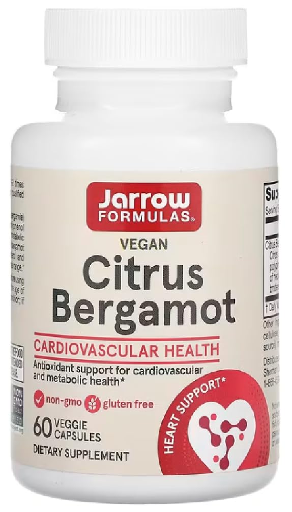 Jarrow Formulas - Citrus Bergamota | 500 mg para la salud cardíaca y vascular - 60 cápsulas