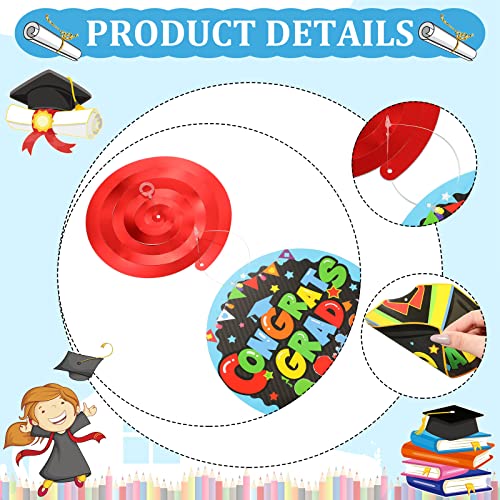 46 Pieces Preschool Graduate Party Decorations Kindergarten Graduation Party Congrats Hanging Swirl For Pre Elementary Celebration Graduation Party Class Of 2023 Ceremony School Party Supplies (Black) #TOP3