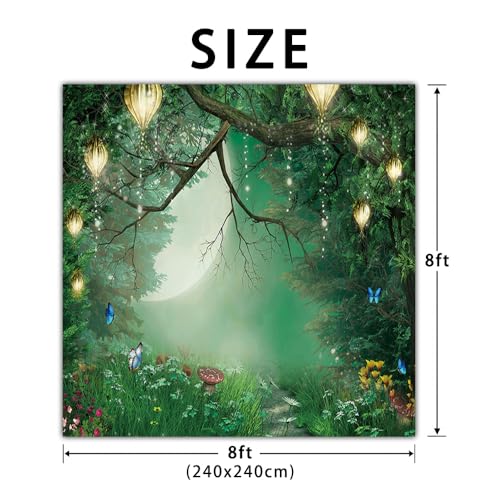 Fondo fotográfico 8x8 pies bosque encantado verde miniatura 5