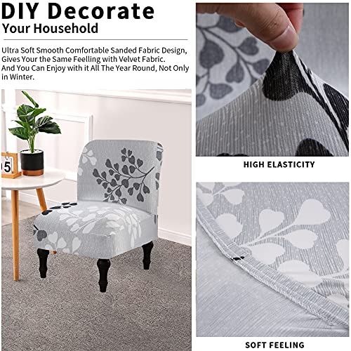 Image of Eco-Ancheng Chair Slipcover, Removable Armless Accent Chair Cover, Polyester and Spandex, Print, Modern, Durable, Machine Washable, Chair Slipcover for Living Dining Room Hotel
