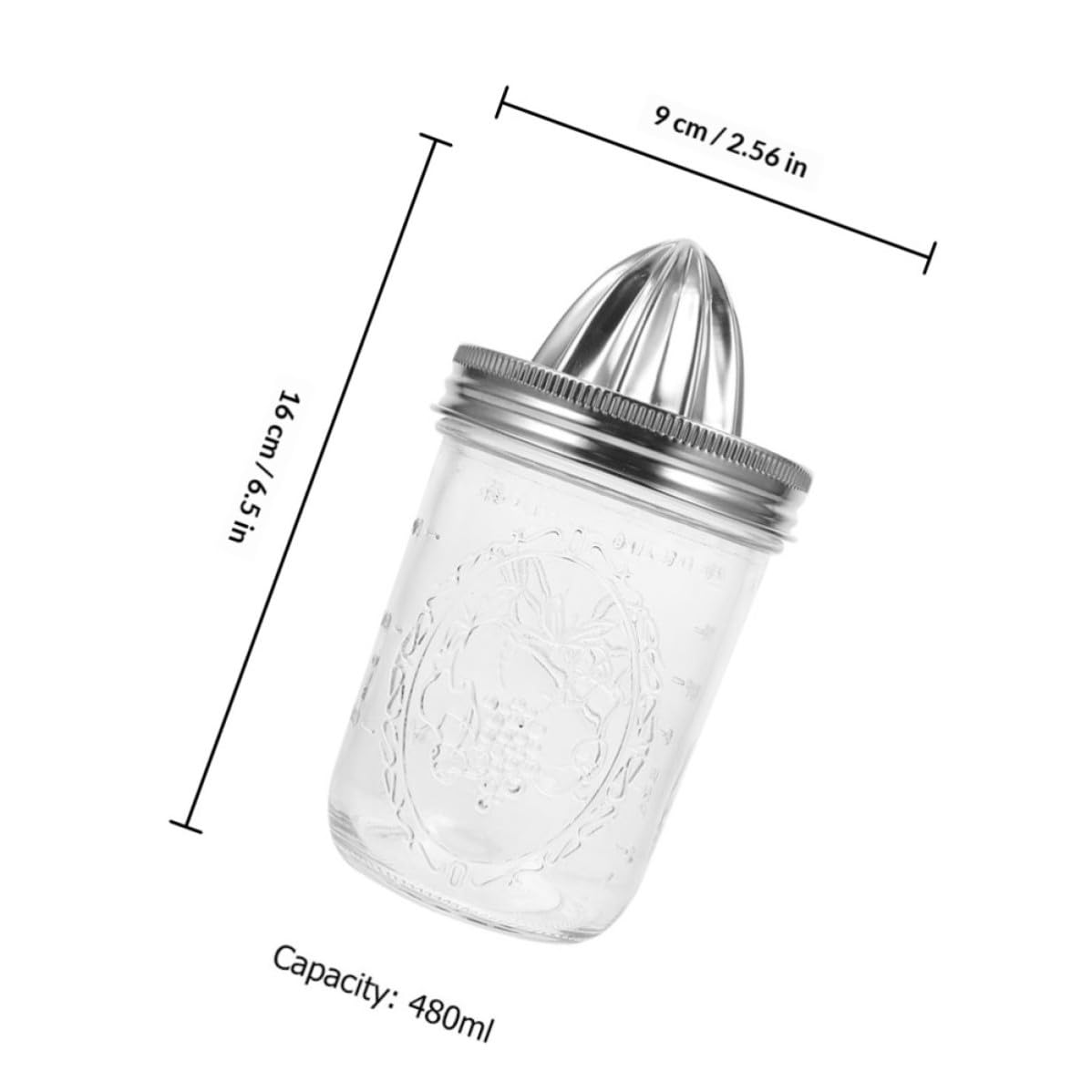 Ciieeo Spremiagrumi Manuale in Acciaio Inox 2 Pezzi Design Ergonomico Capacità 480ml per Lime e Agrumi Uso in Negozi di Tè e Centri Commerciali