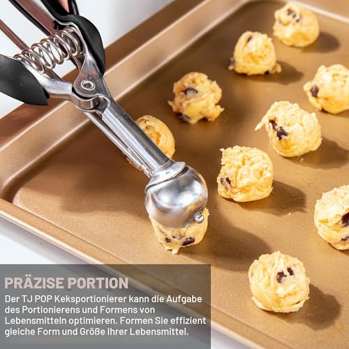 TJ POP Eisportionierer Mini 2,5 cm aus Edelstahl – 5 ml Extra Kleiner Portionierer mit Auslöser… – Ansicht 4