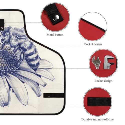 Delantal de trabajo impermeable con 8 bolsillos para hombres y mujeres miniatura 3