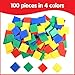 Edx Education - 13283 Color Tiles - Mini Jar - Colorful, Plastic Squares - Sorting and Sequencing Activity - Math Manipulative