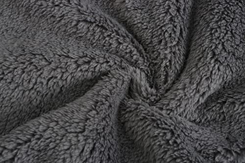 Boys Hoodie Sherpa Fleece Lined Jacket Soft Warm Zipper Sweatshirt Outerwear Grey 14-16 Years #TOP6