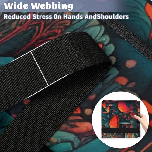 Glowing Mushrooms Extra Large Moving Bags Heavy Duty Storage Bags Bright Mushrooms Cloth Wrap Around Handles Double Zipper Reusable Convenient Foldable Storage Tote for Travel Camping Space Save4