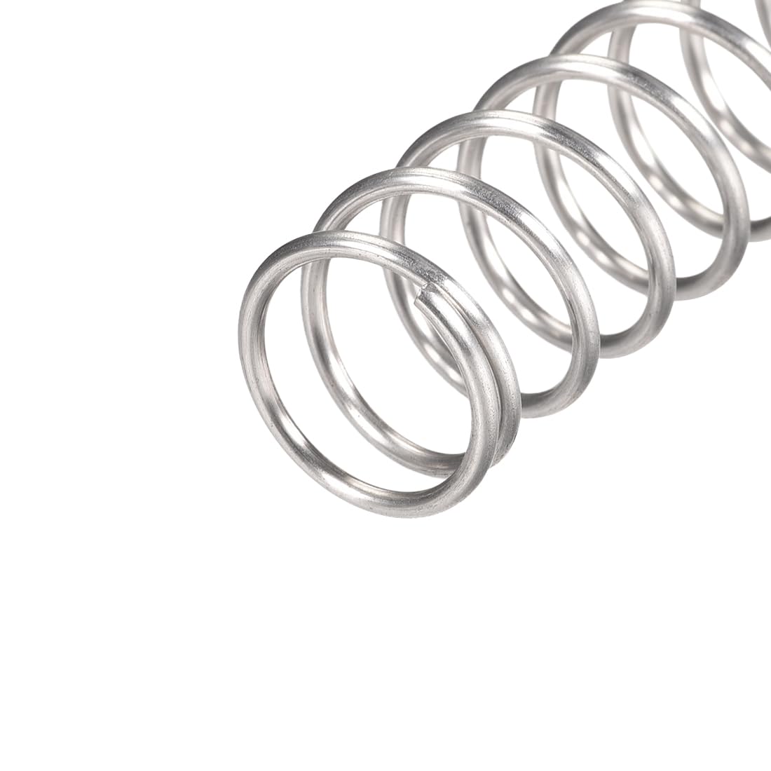 sourcing map 5 Stück Druckfeder 304 Edelstahl Druckfedern Spiralfeder Stahlfeder 18mm Außendurchmesser 1.6mm Drahtdurchmesser 35mm Komprimierte Länge 70mm Länge 66.4N Tragfähigkeit Silber