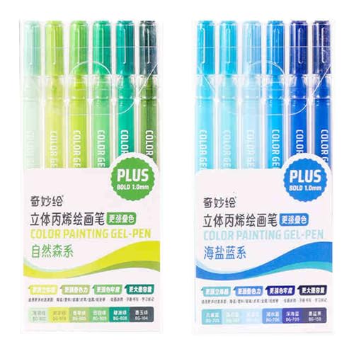 6/12/54カラーペイントマーカーペンアクリルマーカーアクリルペイントペンジェルペンクラフト用品セラミックガラス用