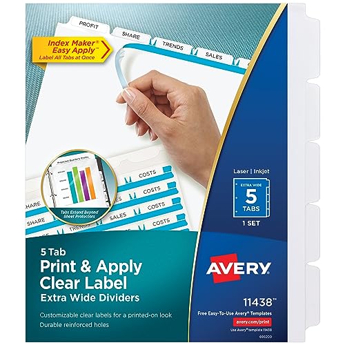 Intercalaires blancs Avery 11438 pour la séparation de feuillets